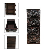 Marble-patterned dresser with multiple drawers